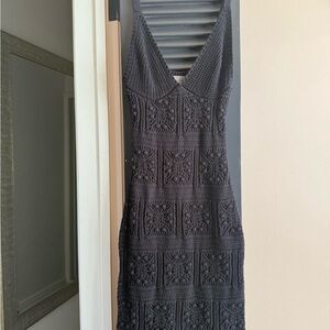 Anthropologie Black Crochet Midi Dress‎